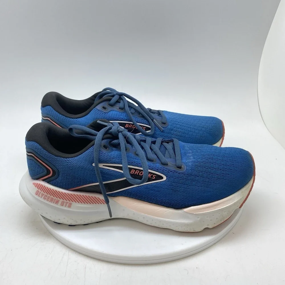 Brooks Glycerin GTS 21 Womens 9 B Blue 1204091B496 Athletic Gym Shoes Sneakers